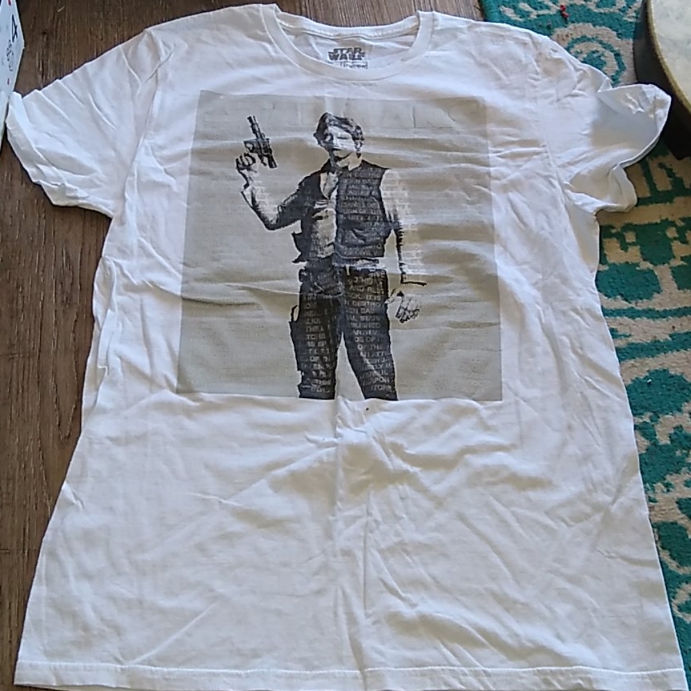 Han Solo Star Wars Original Trilogy White Tee Med